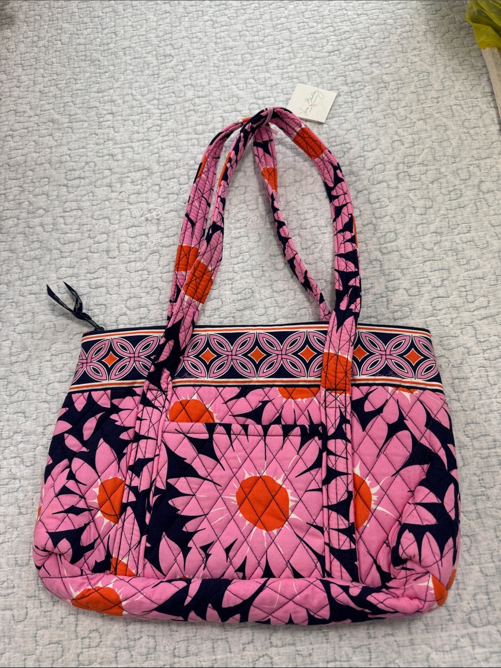 Nwt Vera Bradley Pink and Orange Floral Quilted Tote